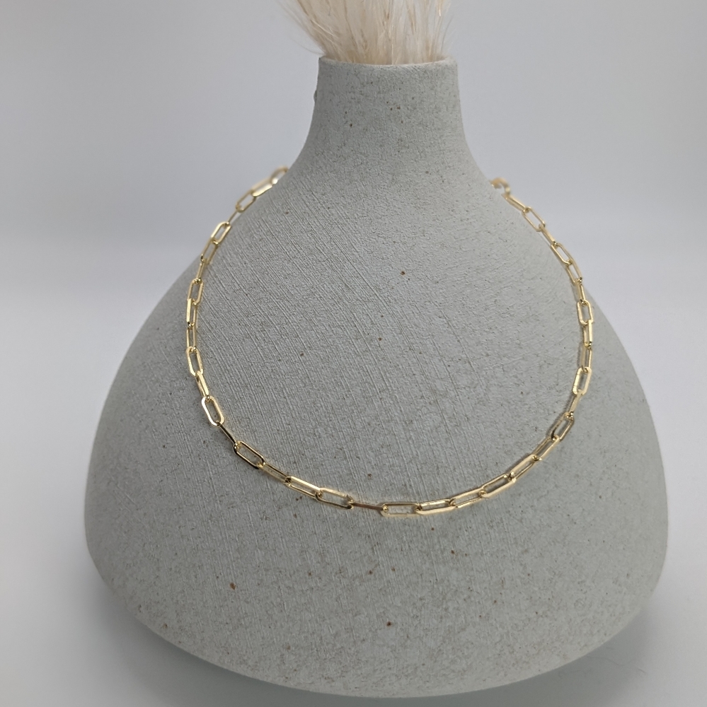 10k Paperclip chain bracelet- "Gentle Beginnings - give yourself grace"